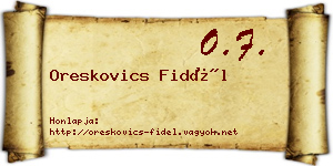Oreskovics Fidél névjegykártya